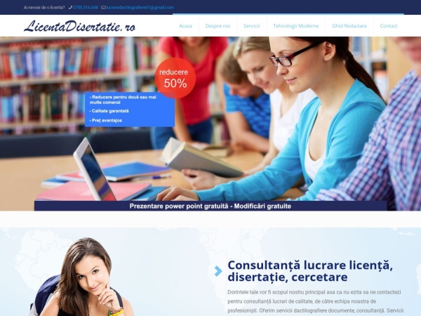 Screenshot of licentadisertatie.ro