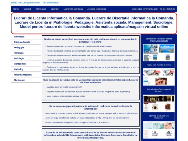 Screenshot of www.lucrari-informatica.ro